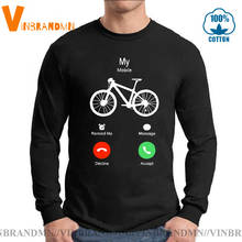 Verão personalizado ciclista vestuário engraçado mtb bicicleta chamada móvel men mountain bike mangas compridas camiseta mtb biker tshirt 2024 - compre barato