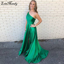 One Shoulder Green Prom Dresses Long 2021 Glitter Beading Split Evening Party Gowns For Women Backless Robe de soirée de mariage 2024 - buy cheap