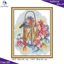 Joy Sunday Flower Bird Needlepoint DA153 14CT 11CT Counted and Stamped Home Decor Bird And Lamp Embroidery DIY Cross Stitch kits 2024 - buy cheap