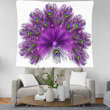Explosion style peacock feather 3D printing home tapestry wall hanging wall hanging beach towel beach blanket wholesale 2024 - buy cheap