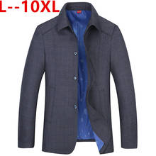 10XL 8XL Brand 6XL New Mens Casual Jacket Turn-down Collar Autumn Fashion Fat Slim Washed Cotton Long Jacket Coat Men Outwear 2024 - buy cheap
