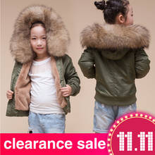 Casaco de inverno para baixo para meninas roupas parka pele real com capuz russo casaco de inverno 2019 novas crianças outerwear longo roupas adolescentes 2024 - compre barato