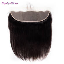 Lynlyshan 13x4 Brazilian Straight Hair HD Swiss Lace Frontal Closure Human Hair Lace Closure Remy Hair Transparent Lace Frontal 2024 - buy cheap