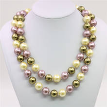 12mm Multicolor South Sea Shell Pearl Necklace Beads Fashion Women Jewelry Making Design Natural stone 34"BV115 Wholesale Price 2024 - buy cheap