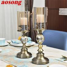 AOSONG Candle Table  Lamp Crystal Contemporary Retro Decoration Luxury Desk Light For Home 2024 - buy cheap