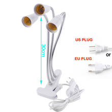 Enchufe E27 Clip de luz Flexible de 3 cabezas con soporte de lámpara con interruptor para luz de escritorio LED bulbos de cultivo de plantas Base enchufe EU/US 2024 - compra barato