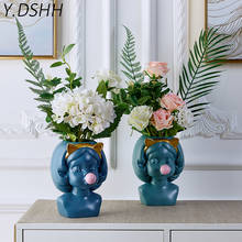 Y.DSHH Big Creative Nordic Style Resin Flower Vase Decoration Home Decorative Vases For Flowers Pot Vintage Table Vase Cute Girl 2024 - buy cheap