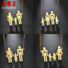 Auxauxme Family Love Mom Dad Son Daughter Necklace Stainless Steel Custom Made Any Name For Children Mother Father Gifts 2024 - buy cheap