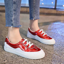 Leather Woman Shoes Fashion New Woman PU Leather Shoes Ladies Breathable Cute Heart Flats Lace-Up Casual Shoes White Sneakers 2024 - buy cheap