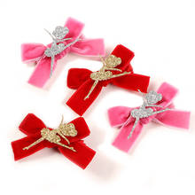 20 PCS/LOT, Ballet Girls Velvet Hair Bows with Clips, Back To School Velvet Bow Hair Clips Kids Dance Hair Accessories 2024 - buy cheap