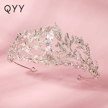QYY Fashion Bridal Wedding Hair Crown Silver Color Rhinestone Tiaras and Crowns for Women Accessories Bride Headpiece Jewelry 2024 - buy cheap