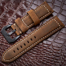 Handmade Watch Accessories Vintage Genuine Leather Crazy Horse Leather 20 22 24 26mm Watchband Watch Strap Band For Pam 2024 - buy cheap