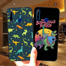 Fashion Funny Cartoon Cute Dinosaur Black Silicone Phone Case Cover For Huawei Honor 30 9 10 20 Lite Pro 10i 20i 30i 8X 9X 8C Y9 2024 - buy cheap