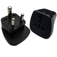 Adaptador 2 em 1 10a 250v cobre preto, conversor de tomada com porta de segurança para viagem au/uk/us/eu para a índia do sul da índia do sri lanka 2024 - compre barato