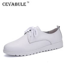 CEVABULE-zapatos informales de piel auténtica para mujer, Calzado con suela plana, de tacón, a la moda, para primavera 2024 - compra barato