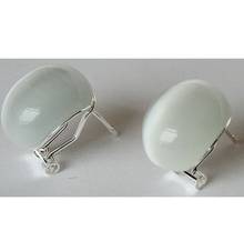 Jewelry Free Shipping   noble 925 Silver 18mm white opal Earrings 2024 - buy cheap