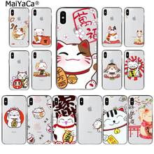 MaiYaCa China cute lucky cat new year Christmas gifts Phone Case for iphone 13 SE 2020 11 pro XS MAX 8 7 6 6S Plus X 5 5S SE XR 2024 - buy cheap