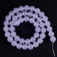 Piedra Natural púrpura claro Jade de Calcedonia cuentas redondas para la fabricación de joyas 4mm-12mm cuentas sueltas Diy pulsera collar 15'' 2024 - compra barato
