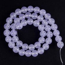 Natural Stone Light Purple Chalcedony Jades Round Beads For Jewelry Making 4mm-12mm Loose Beads Diy Bracelet Necklace 15'' 2024 - buy cheap