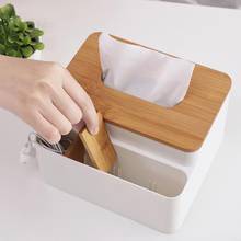Wooden Rectangle Napkin Organizer Tissue Holder for Hotel Home Table Remote Control Storage Box 2024 - buy cheap