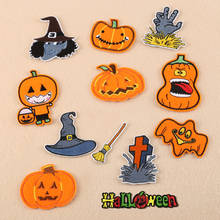 Halloween Pumpkin Embroidery Patches Iron on Skull Stripes Witch Appliques Clothes Stickers Ghost Clothing Badges Cartoon Icon 2024 - buy cheap