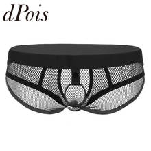 Mens See Through Fishnet Panties Low Rise Elastic Waist Open Bulge Pouch Bikini Briefs Underwear with Metal O-ring 2024 - buy cheap