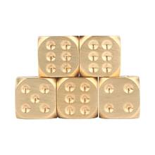 5pcs Brass Dice Pure Copper Metal Solid Dice Hand-polished Bar Supplies Creative Mahjong Sieve Entertainment Gambling Dice 2024 - buy cheap