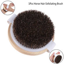 1PCS Wood Natural Horse Hair Bath Body Brush Dry Skin Brushing Body Massage Brush Cellulite Shower Exfoliation 2024 - buy cheap