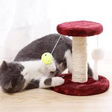 Gato arranhando post 2-tier atividade do gato árvore gato scratcher com bola e rato gato scratcher gatinho coçar brinquedo 2024 - compre barato