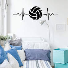 Volleyball Wall Sticker Heart Beat Vinyl Art Decal for Bedroom or Playroom Decorations Removable Interior Wall Decor Mural X723 2024 - buy cheap