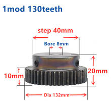 Piñón de engranaje recto 1mod 130T, diámetro de 10mm, engranaje de Metal, transmisión de engranajes CNC, 1 unidad 2024 - compra barato