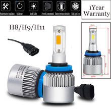 2PCS H4 LED H7 H11 H8 9006 HB4 H1 H3 HB3 S2 led Car Headlight Bulbs 72W 8000LM High Low Beam Automobiles Lamp 6500K 12V 2024 - buy cheap