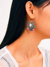 Pendientes coloridos de estilo Retro indio para mujer, joyería Bohemia con Cruz redonda, novedad de 2020 2024 - compra barato