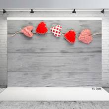 Valentine Baby Child Portrait Food Photography Heart Gray Wooden Board Texture Backdrop Photocall Photo Studio Background Props 2024 - buy cheap