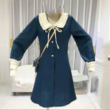 Japanese Spring and Autumn Style Elegant Dress Ins Mid-length Lady Dress Was Thin Solid Color Retro Mori Dress Women Dress 2024 - buy cheap