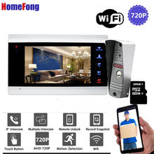 Homefong-intercomunicador inalámbrico para puerta, sistema de timbre con cámara Wifi, IP, desbloqueo, tarjeta SD HD, 720P 2024 - compra barato