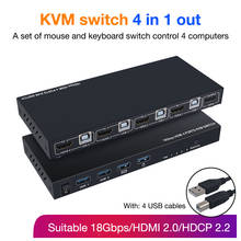 Hdmi kvm switch 4 em 1 para fora hdmi switcher usb hub conectar interruptor para computador portátil e para nintendo interruptor casa áudio equipamento de vídeo 2024 - compre barato