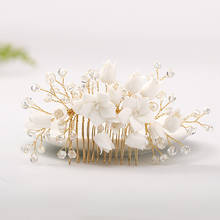 Handmade Flower Shaped Rhinestone Hair Comb Elegant Bridal Headband Wedding Hair Pin Women Tiara Hair Jewelry Headpeice VL 2024 - buy cheap