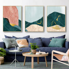 Abstract Green Mountain Landscape Color Block Minimalist Canvas Painting Poster Print Wall Art Picture Living Room Home Decor 2024 - buy cheap