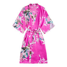 Estilo curto asain estilo japonês kimono yukata vestido haori mulher dormir noite usar banho robe oriental chinês pijamas de seda 2024 - compre barato