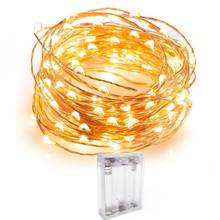 LED String Luzes De Fadas 2M 5M 10M Led Fio de Cobre luzes Cordas 3XAA Pilhas para Festa de Casamento Decoração de Natal 2024 - compre barato