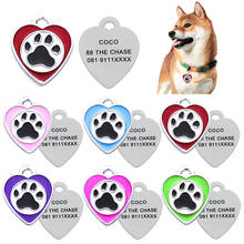 Collar con etiqueta de identificación para perro y gato, personalizado, grabado gratis, colgante para mascotas, Colgante para Nombre con Collar de para cachorro 2024 - compra barato