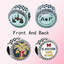 New 100% 925 Sterling Silver St Augustine Nights of Lights Button New Annual Passholder Exclusive Charm High Quality Jewelry 2024 - buy cheap