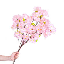 Flores artificiales de cerezo para decoración de primavera, flores de seda para jardín en casa, fiesta de boda, evento, novedad de 2021, 6 uds. 2024 - compra barato