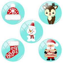 Tafree lindo presente de natal diy jóias fazendo descobertas 12mm/15mm/16mm/18mm/20mm/25mm cabochons de vidro cúpula plana volta cm837 2024 - compre barato