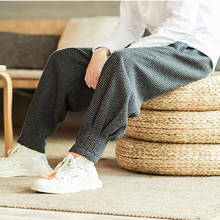 Брюки-султанки мужские однотонные, свободные брюки до щиколотки, повседневные штаны в китайском стиле, уличная одежда 2024 - купить недорого