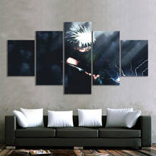 Pintura de Anime en lienzo, decoración del hogar artístico para papel tapiz, dormitorio, decoración de pared, pegatinas, murales, Kakashi, pintura en lienzo, 5 piezas 2024 - compra barato