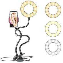 2020 Selfie Ring Light With Flexible Mobile Phone Holder Lazy Bracket Desk Lamp LED For Youtube Live Stream Office Kitchen Stand 2024 - buy cheap