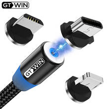GTWIN Magnetic USB Cable Type C Charging For iPhone 12 Pro Max Samsung Xiaomi Huawei  Mobile Phone Micro USB Cable Charger 2024 - buy cheap