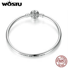 WOSTU Authentic 925 Sterling Silver Engrave Snowflake Clasp Unique as you are Chain Bracelet & Bangle Fit DIY Jewelry XCHS915 2024 - buy cheap